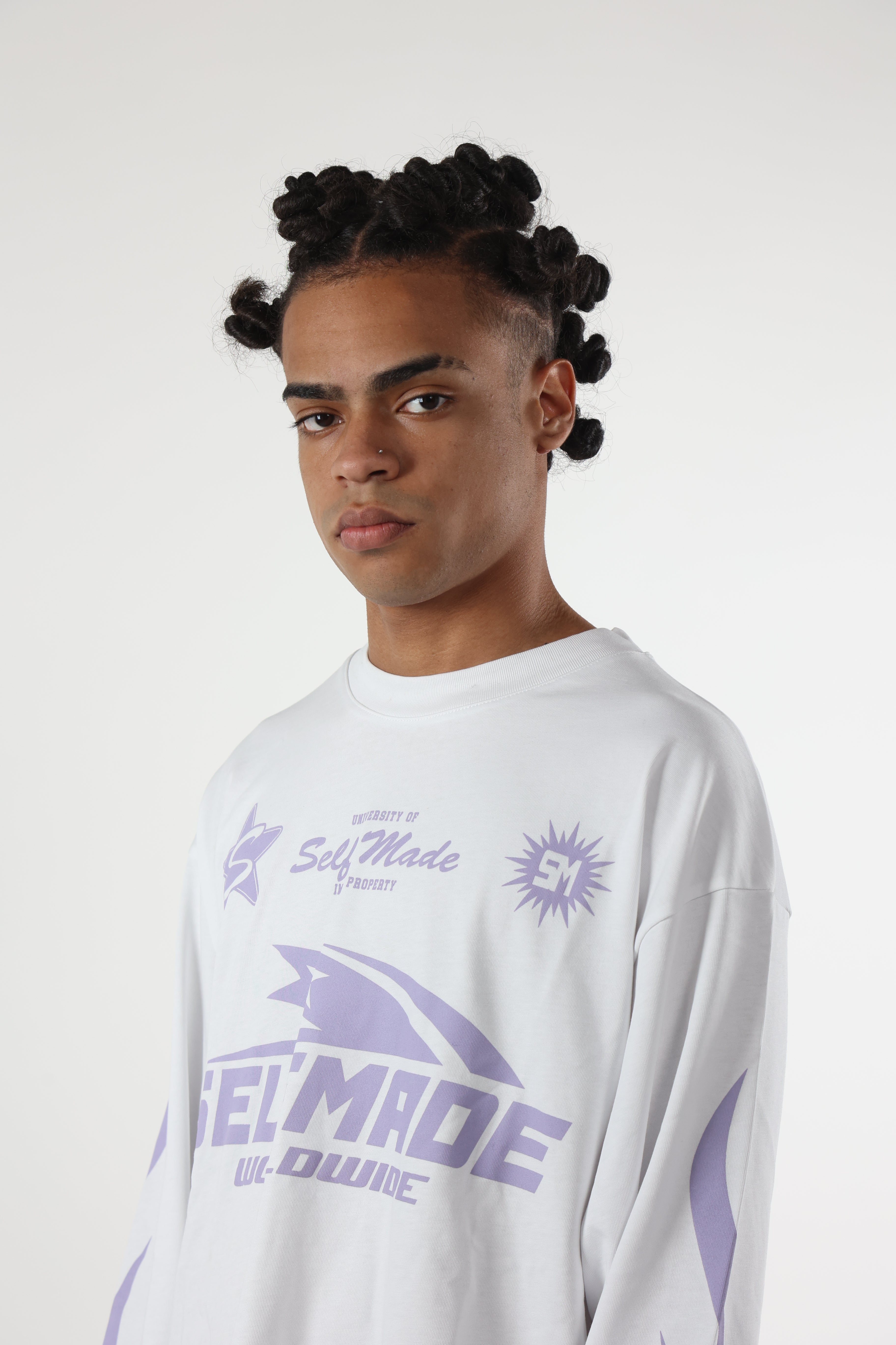 Long Sleeve Flames White