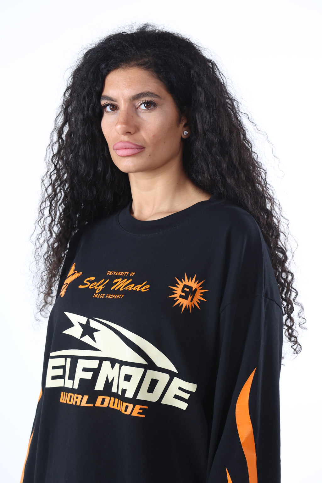 Long Sleeve Flames Black