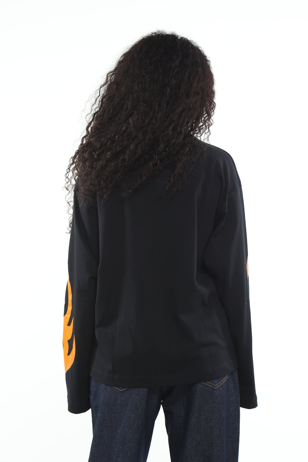 Long Sleeve Flames Black
