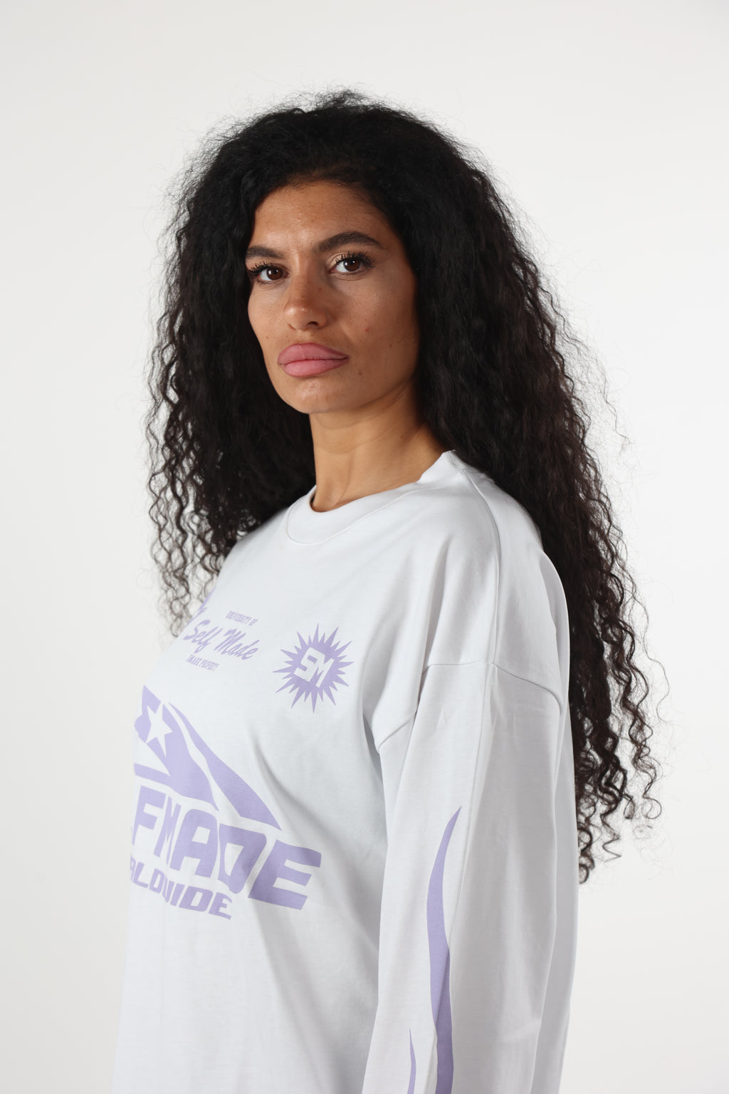 Long Sleeve Flames White